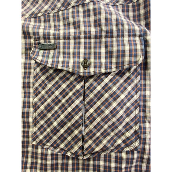 Vintage 1999 Rocawear 3XL Plaid Button Up Shirt Brown Embroidered Back Y2K R+ - Picture 2 of 15